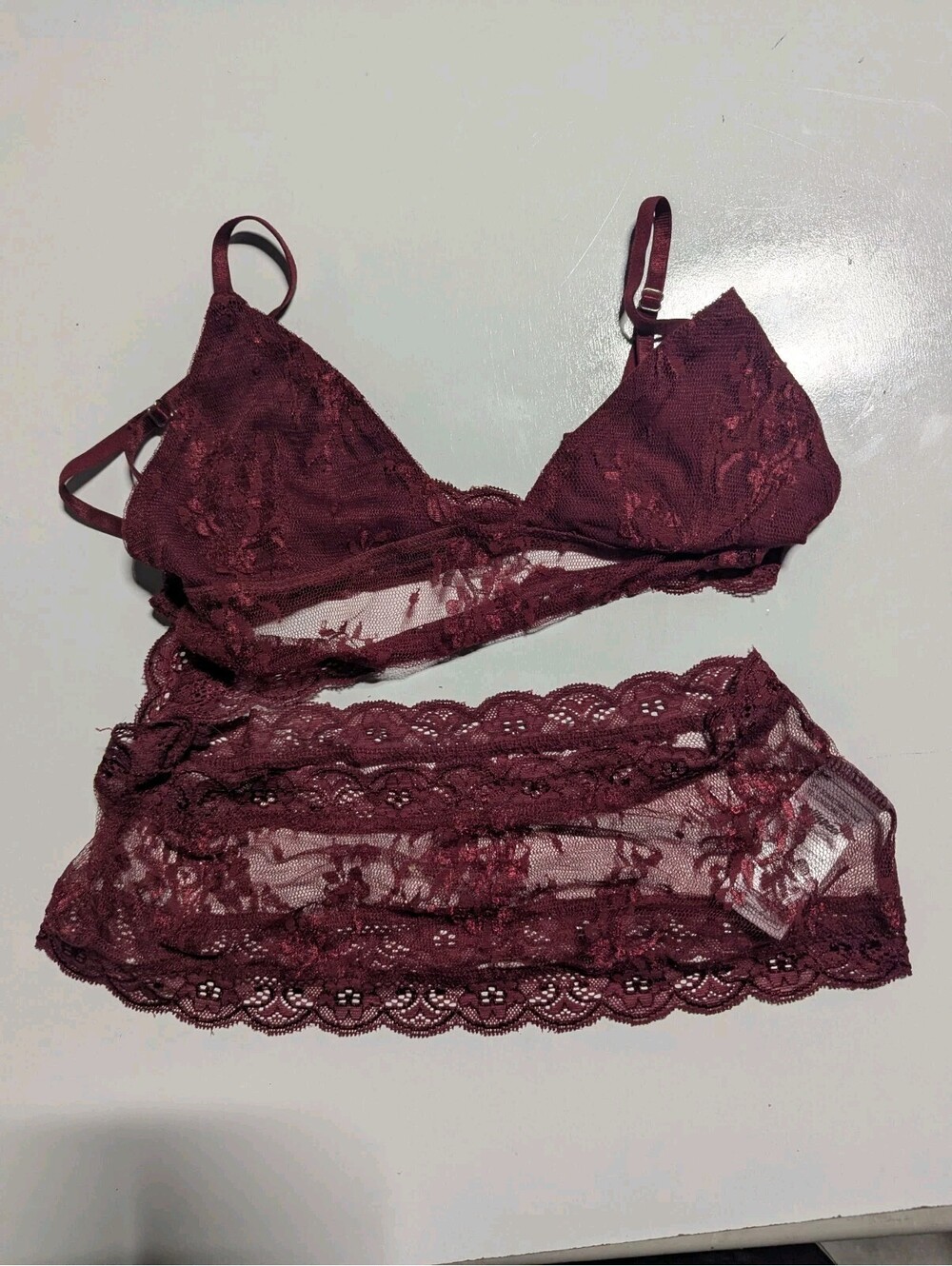 Edikted Red Lingerie One Peice Small Polyester Lace